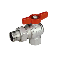 Кран шаровой угловой с отводом 3/4"F x 3/4"M (ручка - бабочка красная) / 5 / 25 шт Кран шаровой угловой с отводом 3/4"F x 3/4"M (ручка - бабочка красная) / 5 / 25 шт