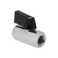 Кран шаровой мини, латунь, внутренняя/внутренняя резьба  1/2", индивидуальная упаковка, хромированны