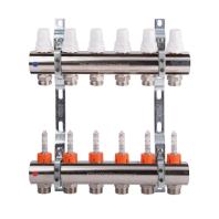 K013 1"x 6 Коллектор с расходомерами, с кронштейнами, под сервоприводы М28х1,5