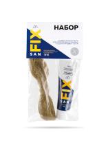 Набор монтажный: универсальная паста для уплотнения резьбовых соединений + лен (25 мл. + 7 гр.), в т