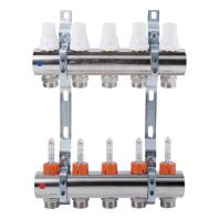 K013 1"x 5 Коллектор с расходомерами, с кронштейнами, под сервоприводы М28х1,5