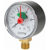 Манометр радиальный 50 мм 6 bar 1/4" GAPPO (с указателем предела) /100/10 шт.уп/