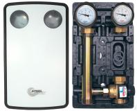 Насосная группа с термостатическим смесителем 20-43°C (без насоса 180мм) 1"x1 1/2", 1/ 2 шт