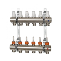 K013 1"x15 Коллектор с расходомерами, с кронштейнами, под сервоприводы М28х1,5