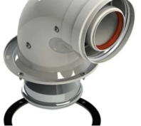 Отвод 90° d 60/100 мм, с фланцем (Рысь, Ягуар)