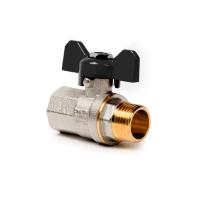 Кран шаровой ручка рычаг, латунь, внутренняя/наружная резьба 2",PN40 индивидуальная упаковка, никель