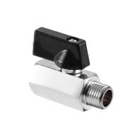 Кран шаровой мини, латунь, внутренняя/наружная резьба  1/2", индивидуальная упаковка, хромированный,