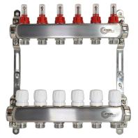 Коллекторная группа с расходомерами 1"x3/4"Еx 3, нерж. сталь, с кронштейнами, под сервоприводы М30х1