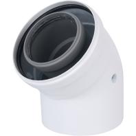 Коаксиальный отвод полипропиленовый 45°, диам. 80/125 мм