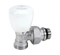 Угловой микрометрический термостатический клапан с нар. резьбой 1/2" x 3/4"E