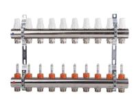 K013 1"x10 Коллектор с расходомерами, с кронштейнами, под сервоприводы М28х1,5