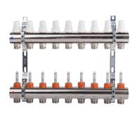 K013 1"x 9 Коллектор с расходомерами, с кронштейнами, под сервоприводы М28х1,5