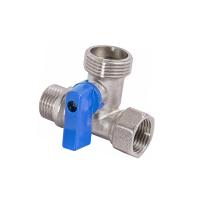 Тройник с шаровым краном для подключения сантехнических приборов, латунь, внутренняя/наружная/наружн