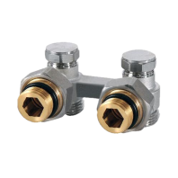 884 1/2" Двухтрубный вентиль для панельного радиатора, заднее подключение, резьба фитинга 3/4"