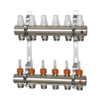 K013 1"x13 Коллектор с расходомерами, с кронштейнами, под сервоприводы М28х1,5