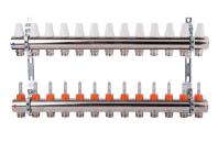 K013 1"x13 Коллектор с расходомерами, с кронштейнами, под сервоприводы М28х1,5