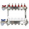Коллекторная группа с расходомерами и кранами с термометр 1"x3/4"Еx 4, нерж сталь, с кроншт, М30х1,5