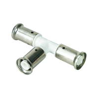 Тройник равнопроходный, ПВДФ пресс (белый), 16x16x16