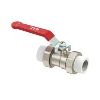 Кран шар руч/рыч лат с 2мя пер/PPR63,ник,RTP, шт