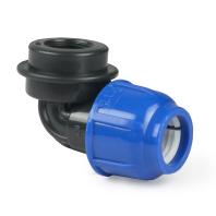 Отвод компрессионный, полипропилен внутренняя резьба 20х 3/4", для полиэтиленовых труб, РТП