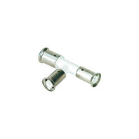 Тройник переходный уменьшенный с двух сторон, ПВДФ пресс (белый), 26x16x20