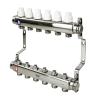 Коллекторная группа с ручными регулирующими клапанами и кронштейном (евроконус 3/4") нержавеющая ста