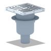 Трап вертикальный регулируемый с сухим затвором решетка из нержавеющей стали ВК ПП 150/150х50, серый