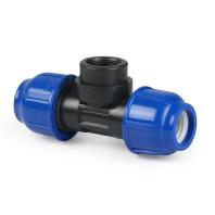 Тройник компрессионный, полипропилен внутренняя резьба 20х 1/2", для полиэтиленовых труб, РТП