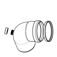 Отвод 90° d 80 мм, с отверстием для проведения измерений