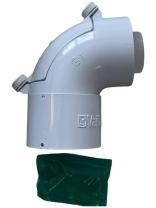 Отвод 90° 60/100 мм, с ревизионным отверстием