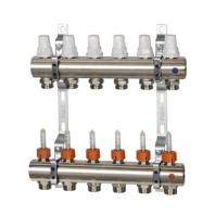 K013 1"x12 Коллектор с расходомерами, с кронштейнами, под сервоприводы М28х1,5