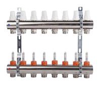 K013 1"x 8 Коллектор с расходомерами, с кронштейнами, под сервоприводы М28х1,5
