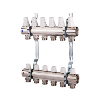 K005 1''x 8 Коллектор без расходомеров, с кронштейнами, под сервоприводы М28х1,5