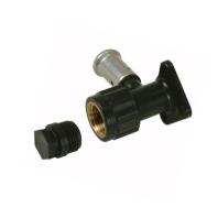 Водорозетка угловая ВР c черной заглушкой BP04 1/2", ПВДФ пресс, 16x1/2"x16 (40 мм)