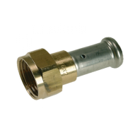 Муфта накидная гайка, плоское уплотнение, латунь пресс, 16x1/2"