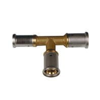 Тройник переходный уменьшенный с двух сторон, латунь пресс, 20x20x16