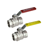 Кран шаровой с вн./вн. резьбой 1/2" (ручка - рычаг красный) / 10 / 100 шт Кран шаровой с вн./вн. резьбой 1/2" (ручка - рычаг красный) / 10 / 100 шт