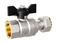 Кран шаровой латунный с накидной гайкой LD Pride 47.20.В-НкГк.Б Ду 20 Ру 40 бабочка