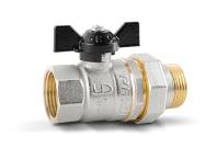 Кран шаровой латунный LD Pride 47.25.В-ГШ.Б Ду 25 Ру 40 бабочка