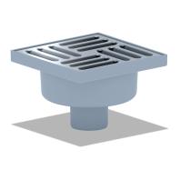 Трап вертикальный не регулируемый с сухим затвором решетка из нержавеющей стали ВК ПП 150/150х50, се