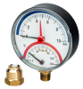 Термоманометр 1/2"- 0-10 бар- 0-120°C с нижним подключением Ø80 мм, 1/ 60 шт