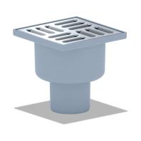 Трап вертикальный не регулируемый с сухим затвором решетка из нержавеющей стали ВК ПП 100/100х50, се