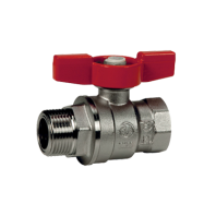 Кран шаровой с вн./нар. резьбой 3/4" (ручка - бабочка красная) / 5 / 50 шт