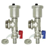 Комплект концевых элементов коллектора 1" с воздухоотводчиком и сливным краном (2 шт), 1/ 40 шт