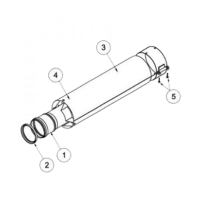 Удлинитель коаксиальный d 60/100 мм, 0,5 м